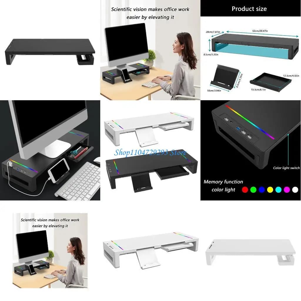 Y2GD folding design monitor support that provides ergonomic support for customs height setting