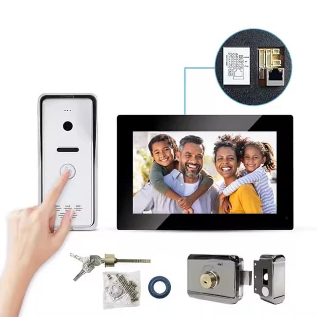 Sistema citofonico campanello video campanello intelligente spioncino da 7 "per citofono domestico con connessione con serratura elettrica