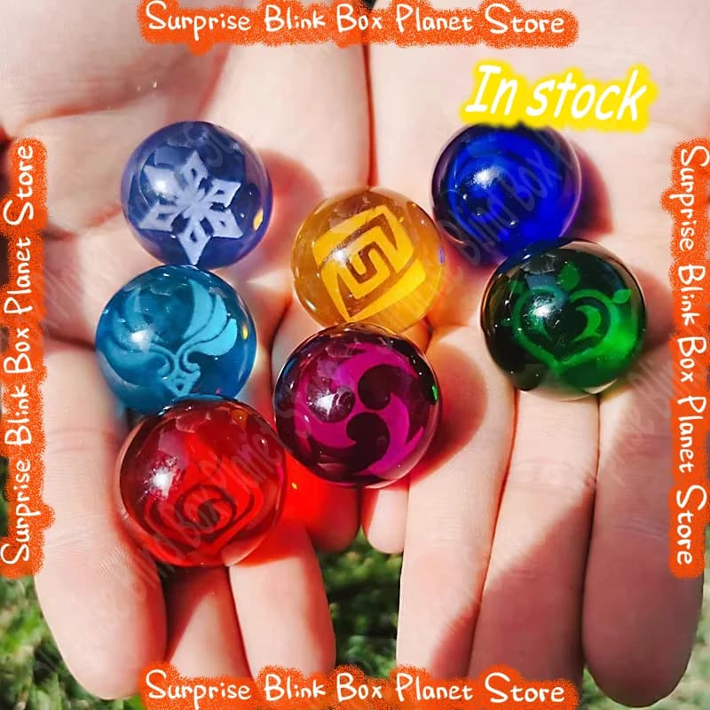 Lampada Notturna con Sfera di Cristallo Genshin Impact Elemental Vision, Ornamento da Scrivania, Derivati Anime, Regali di Compleanno per Amanti degli Anime