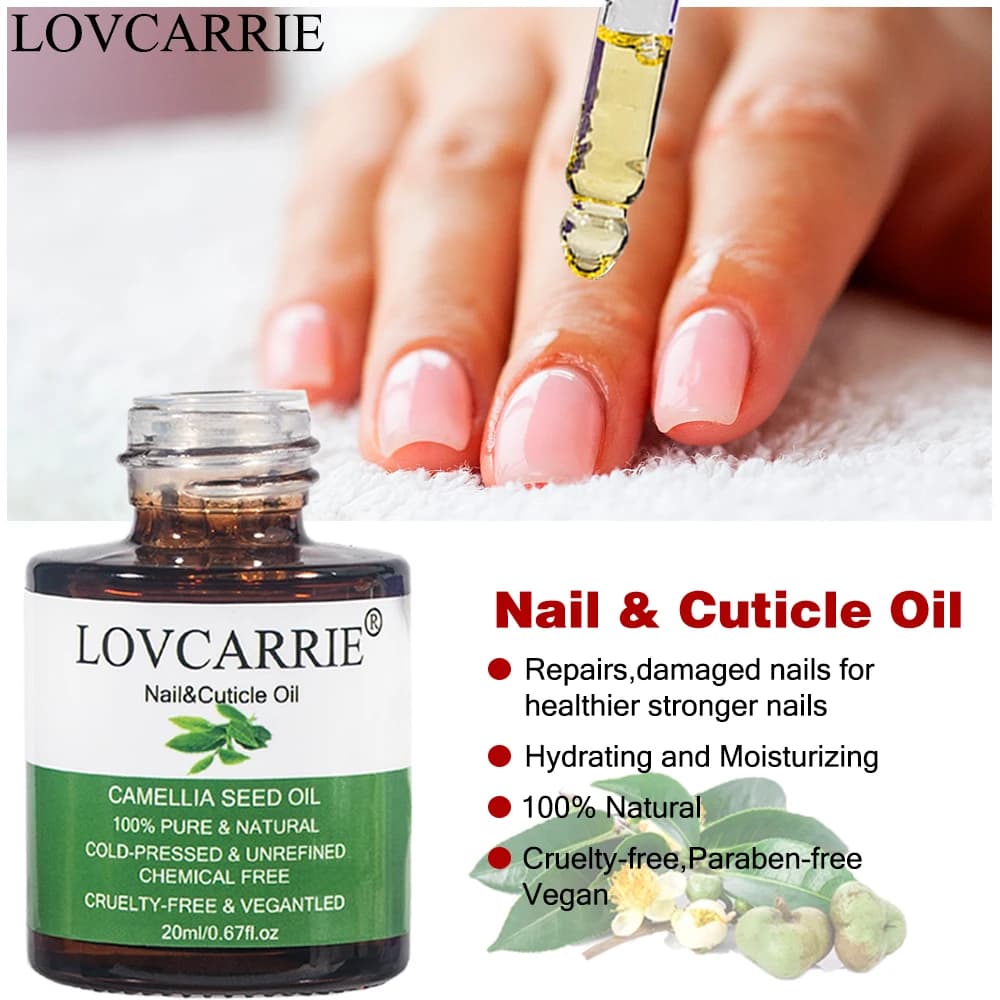 LOVCARRIE olio per cuticole per unghie trattamento artistico 20ml Formula nutriente proteine riparazione unghie cura olio essenziale siero strumenti nutrizionali