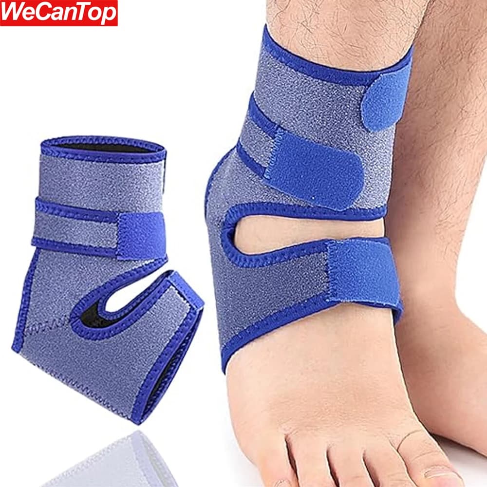 Supporto per caviglia con cuscinetto in silicone per uomo e donna, fascia regolabile a compressione, per artrite, sport