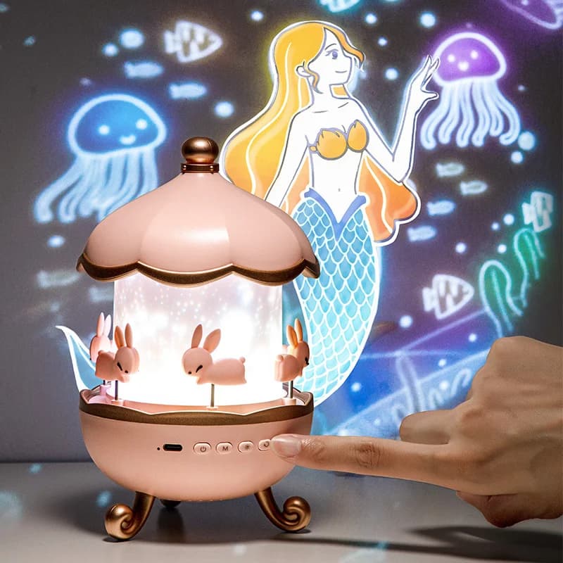 Proiettore di Stelle, Luce Notturna Creativa per Ragazze e Bambini, Carillon Bluetooth, Regalo di Compleanno, Lampada Notturna Ambientale