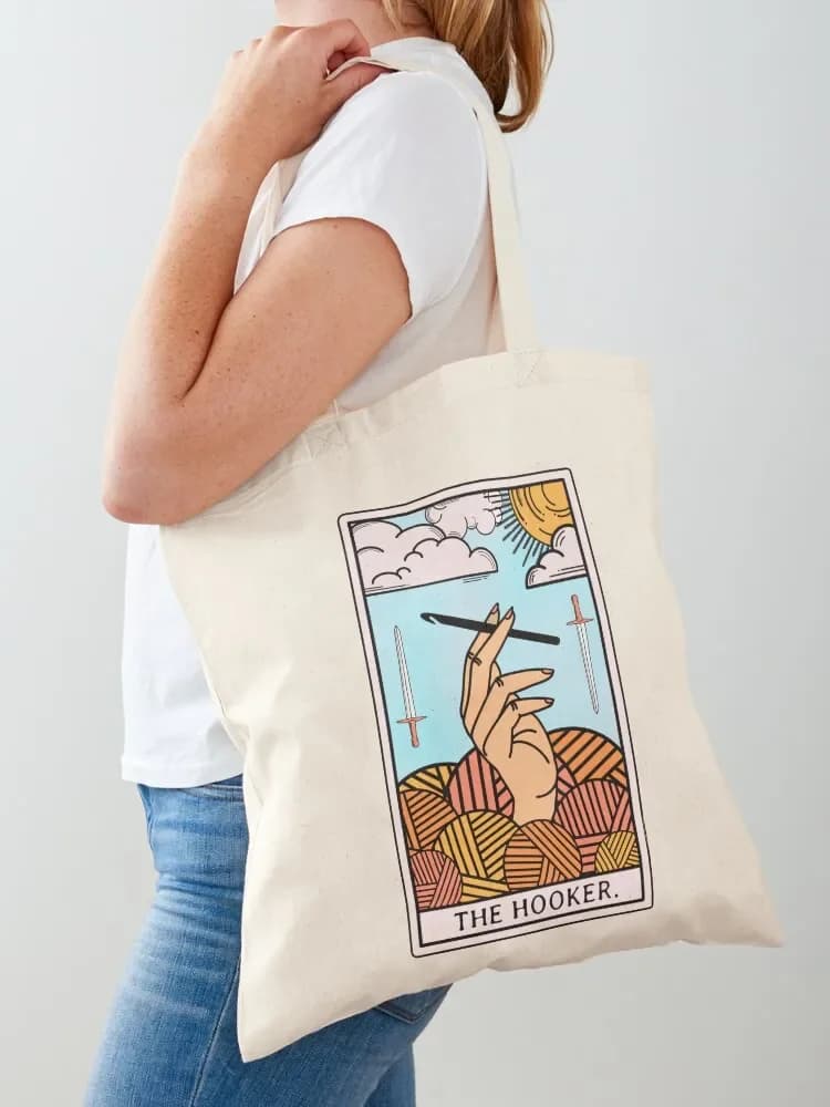 Borsa tote The Original Hooker Tarot Card, borsa tote grande, borsa da donna, borsa per la spesa da donna, in tela per donna