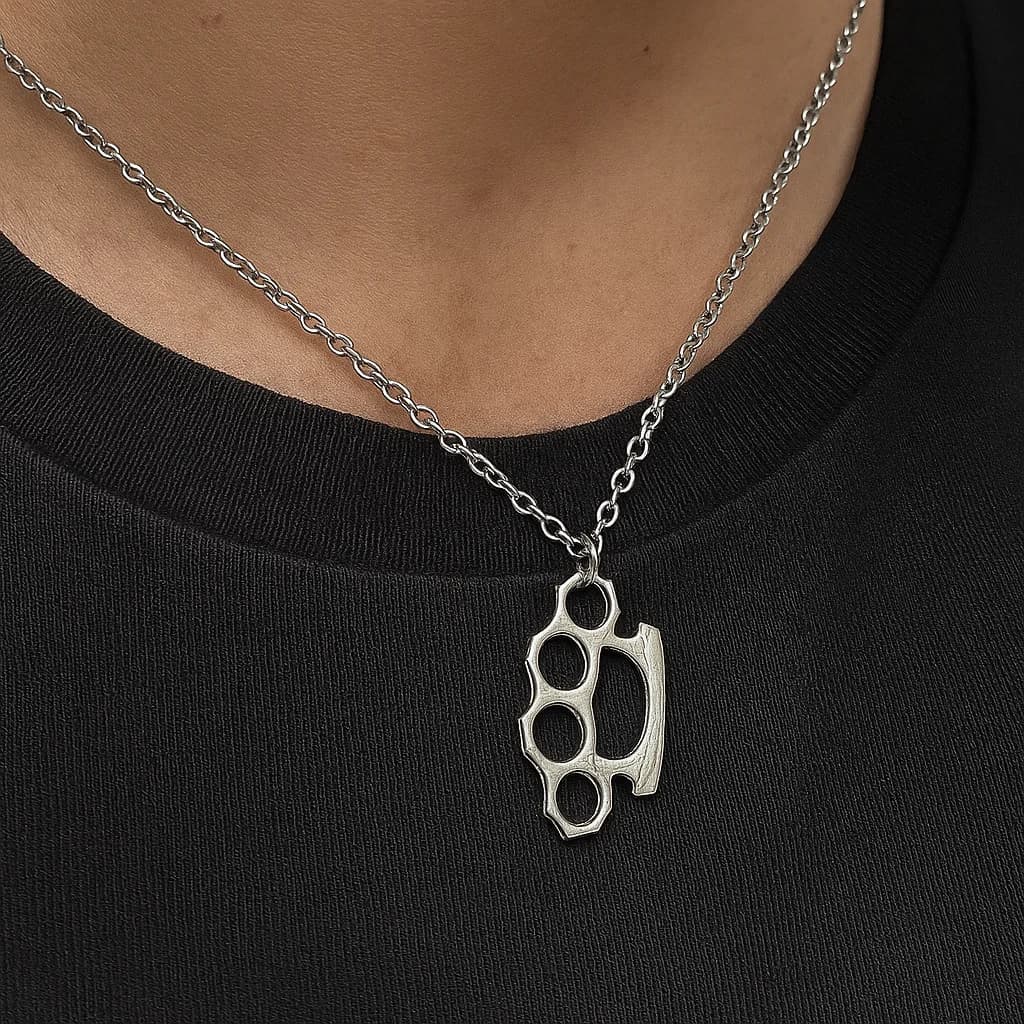 Collana con ciondolo nocche da 1 pezzo per donna, uomo, catena al collo, tendenza gioielli gotici gotici estivi vintage