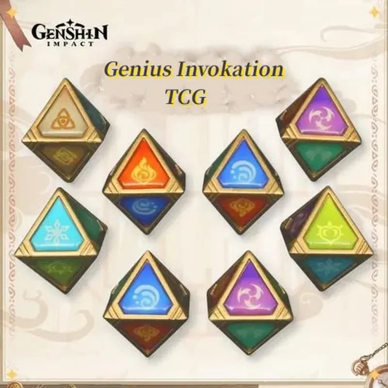 Gioco da tavolo divertente Entity Prop Cosplay Genshin Impact Eye of God Genius Invokation TCG Elemento a otto facce Dice Festival Regalo