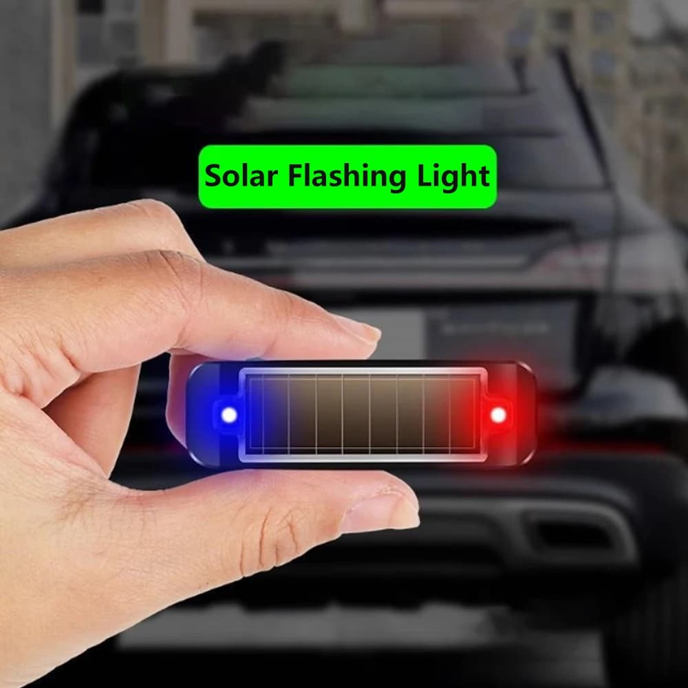 Mini Solar Energy LEDs for Cars Night Safety Spie Simplified Alarm Wireless Anti-theft warning lamp Flashing fictitious alarm lamp