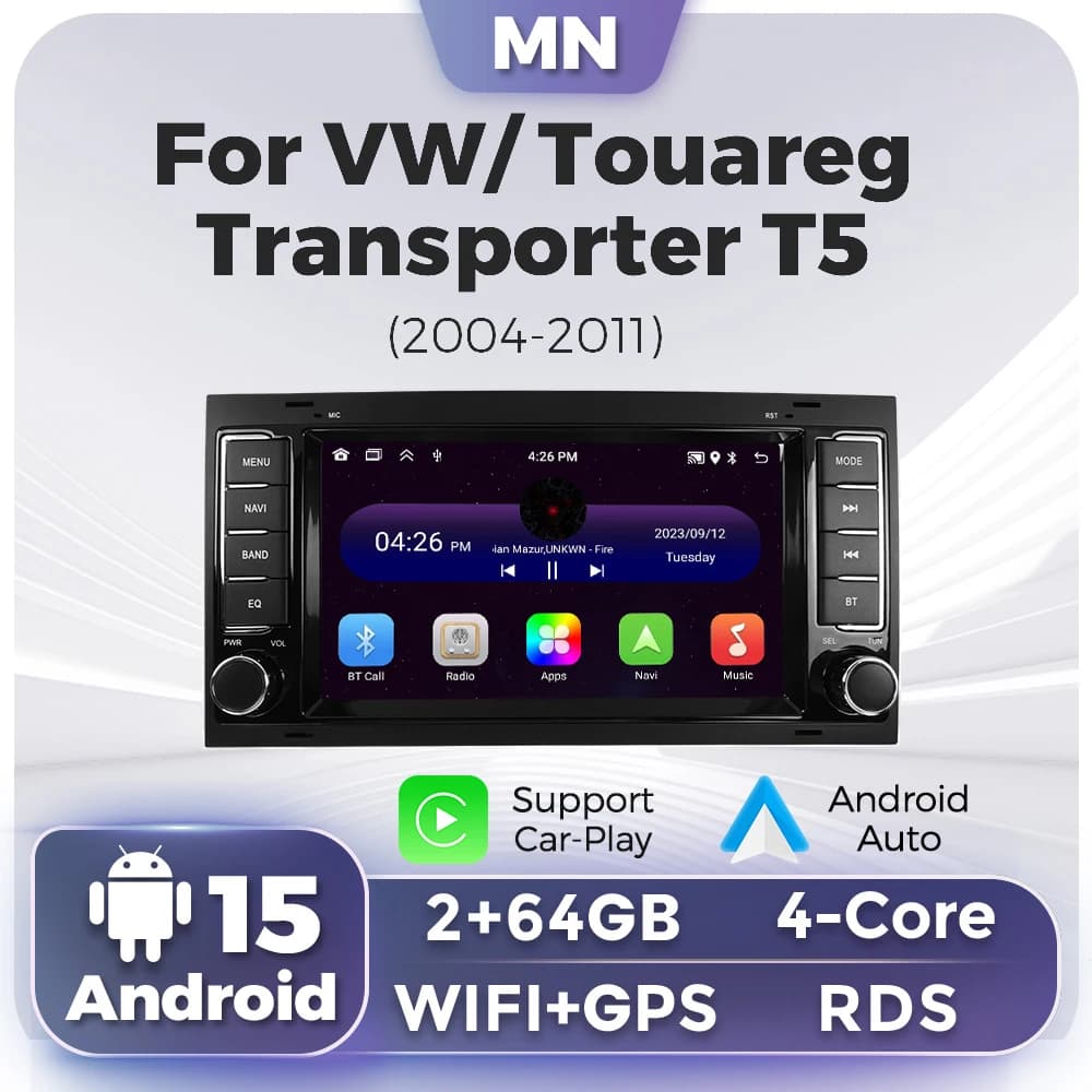 MEKEDE Wireless Carplay Android Auto For VW Volkswagen Touareg Transporter 64GB ROM Car Multimedia Player Stereo WIFI GPS Screen