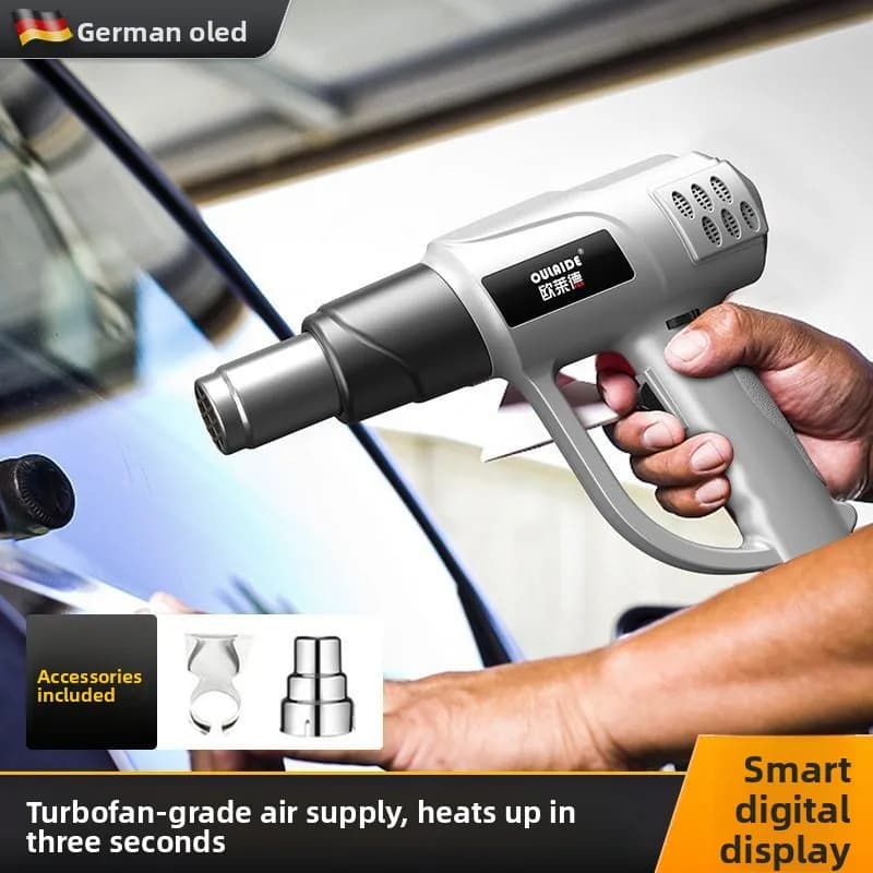 2150W Pistola ad aria calda elettrica industriale Display digitale Pistola termica per pellicola per auto Essiccatore d'aria per saldatura Soffio termoretraibile con ventilatore termico