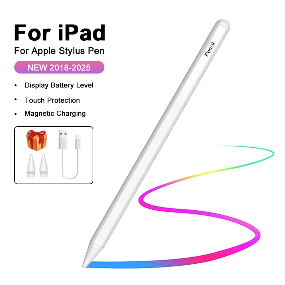 Stilo Wireless con Ricarica per Apple Pencil 2 1, Compatibile con iPad Air 4 5 Pro 11 12.9 Mini 6, con Rilevamento del Palmo, Penna Touch per Tablet
