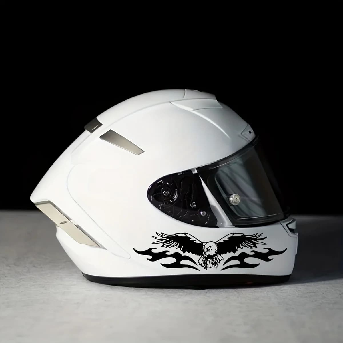 Flame Eagle Sticker 2pcs Motorcycle Helmet Car Mirror Vinyl Decal Waterproof PVC Bike Auto Decor