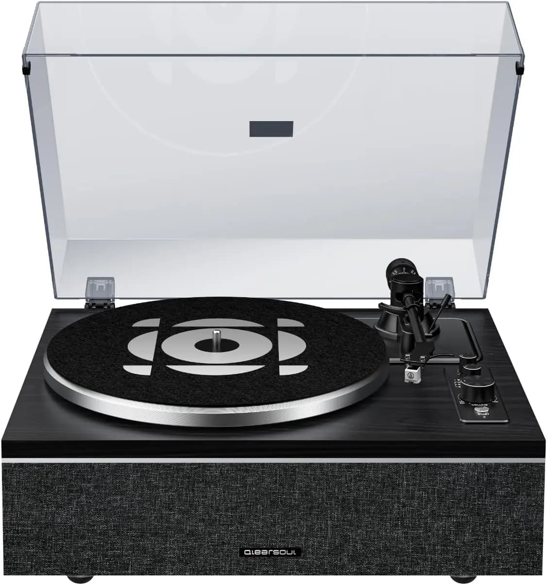 Giradischi Vintage All-in-One con Ingresso/Uscita Bluetooth, Altoparlanti Integrati, Preamplificatore Phono e DSP, 33/45 RPM