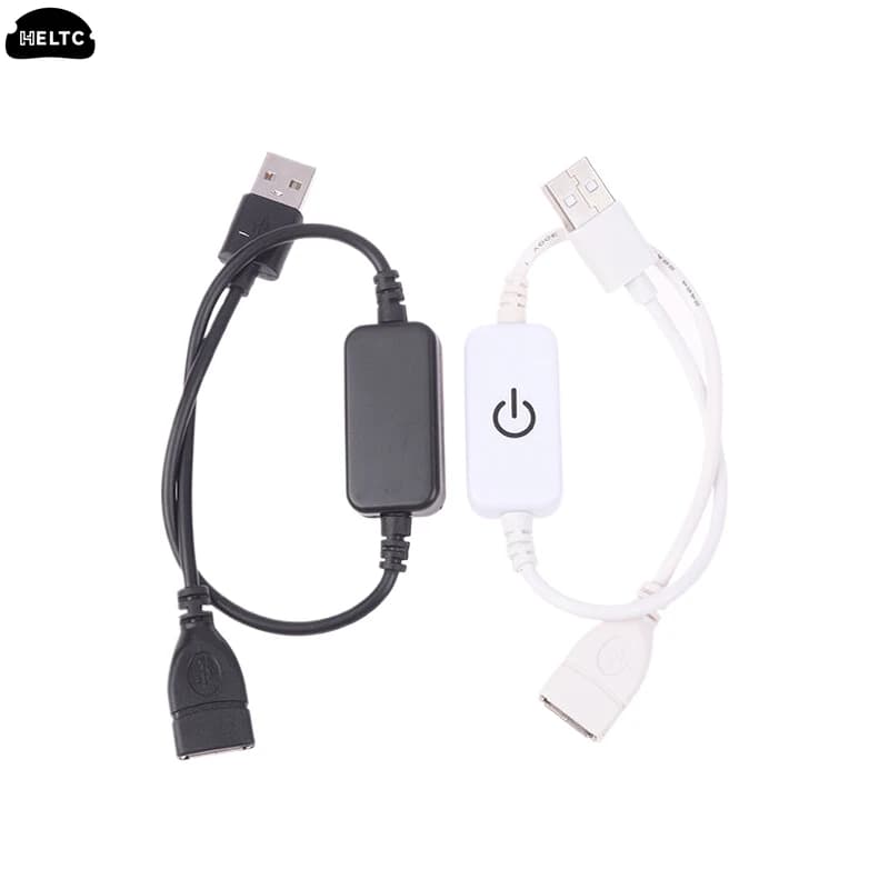 1 pcs DC 5V USB LED online Touch dimmer Switch 30CM ON Off Prolong cable dimmer button for single color LED Strip Light