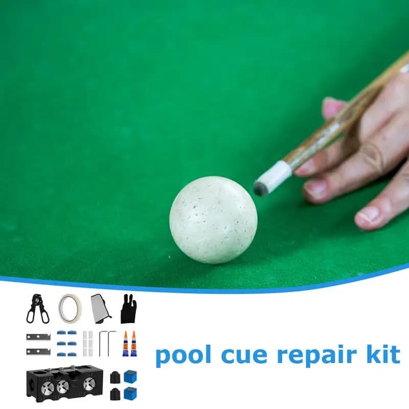 Kit di sostituzione della punta della stecca Sostituzione professionale della stecca da biliardo Strumento di riparazione completo portatile per la appassionato di biliardo