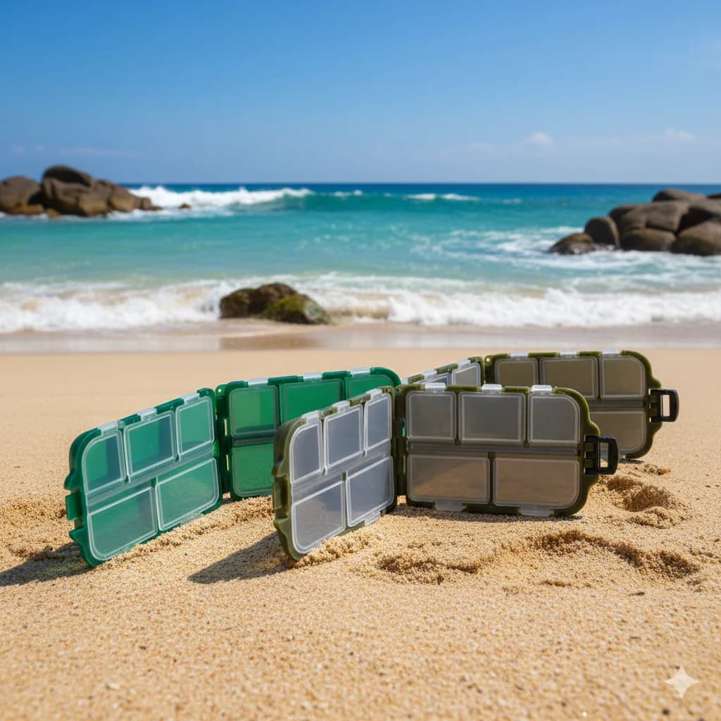 1pc 10 compartments Mini box for fishing equipment fish baits plastic holders plastic bag fishing accessories