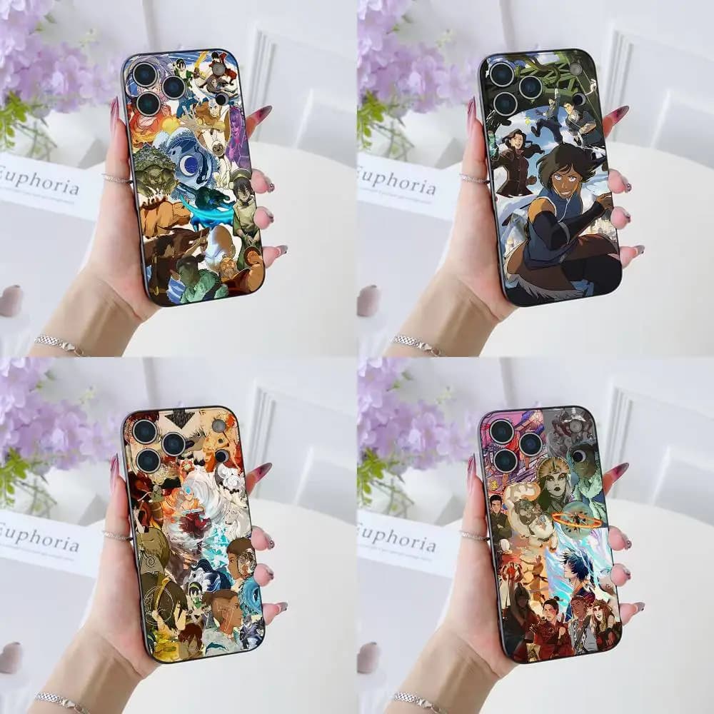 Avatar The Last Airbender Cartoon Phone Case Black Liquid Silicone For IPhone 17 16 15 14 13 12 11 Air Pro Max Plus