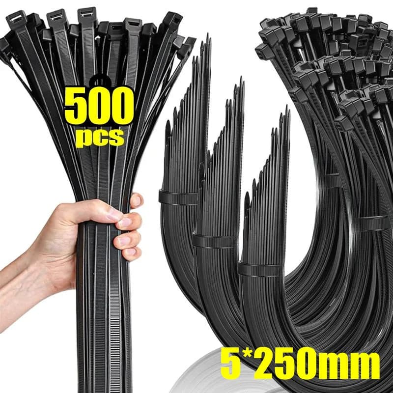 500/100 Pz Wholesale Plastic Nylon Cable Grips Self-locking Cable Belts Adjustable Cables Fixing Ring Home Office Cable Grip