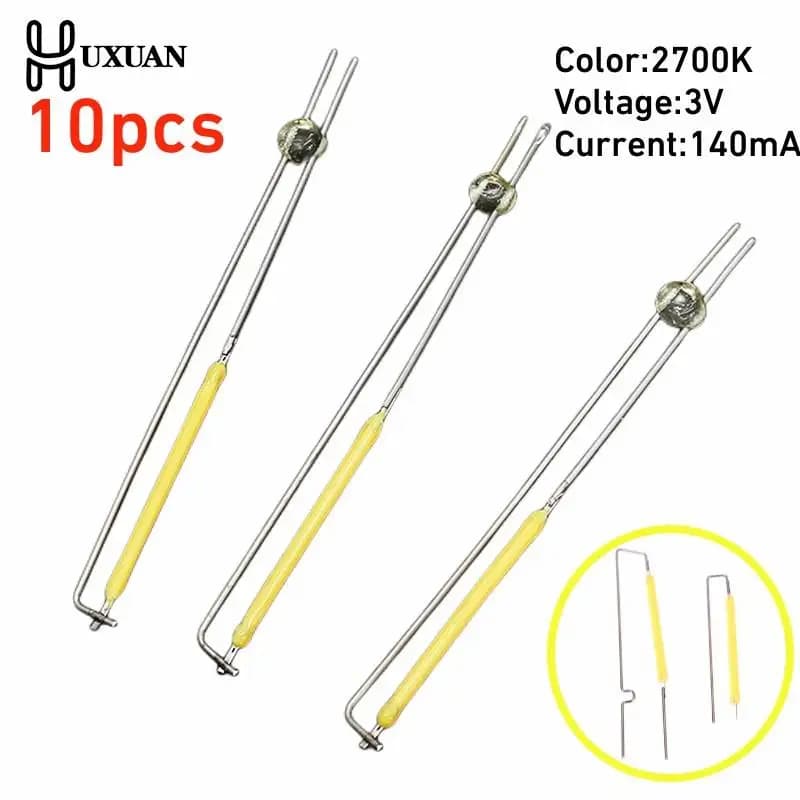 10 pz 3v 2700k Led lampadina a filamento parti della lampada saldatura a punti in ceramica filamento lampada filamento Led diodo lampadina parziale Chip