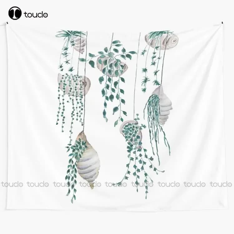 Hanging Plants In Seashells Tapestry Nice Tapestry Tapestry Wall Hanging For Living Room Bedroom Dorm Room Home Decor