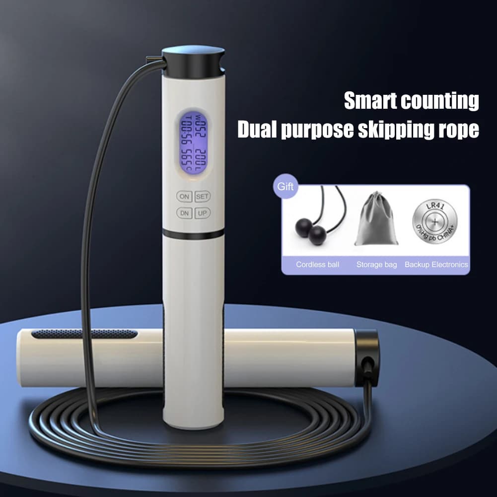 Weighted Smart Jumping Corde with Digital LED Rope Display for Sports Exercises