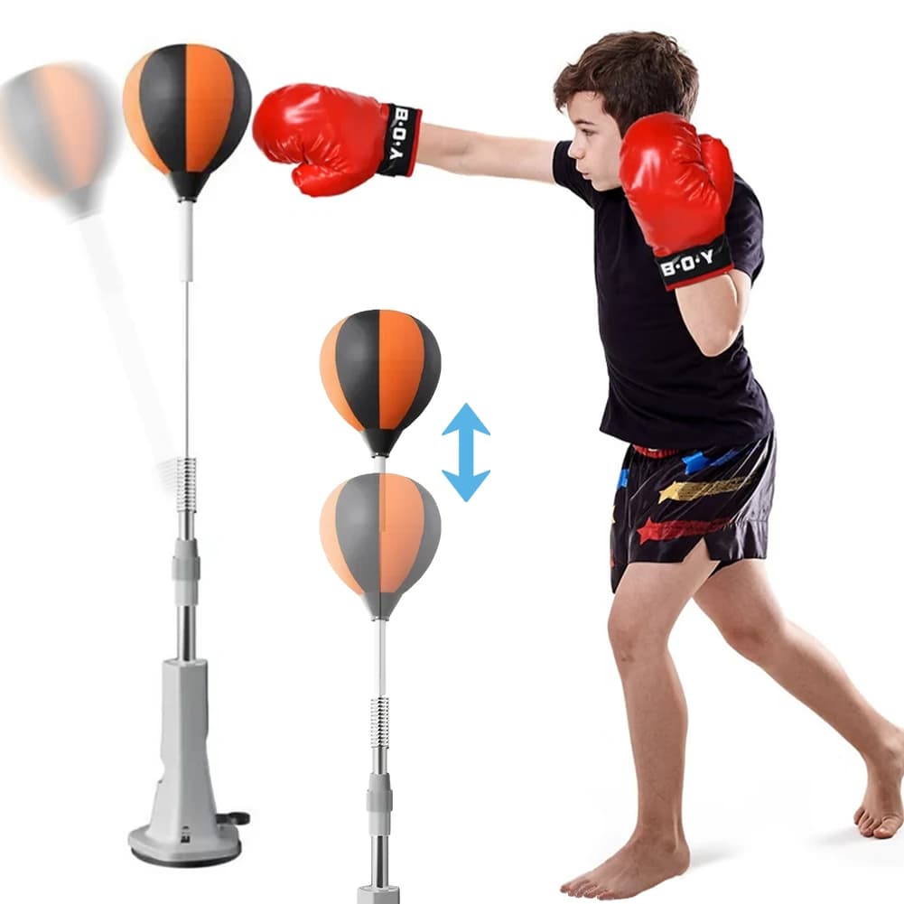 Set Adjustable Boxing Ball in Height for Training, Stress Release and Fitness