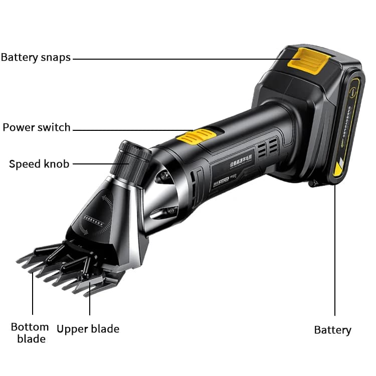 21V Lithium Battery Electric Baskets Quick Shears for sheep Wool Shears Portable Sheep Shears with Metal Material