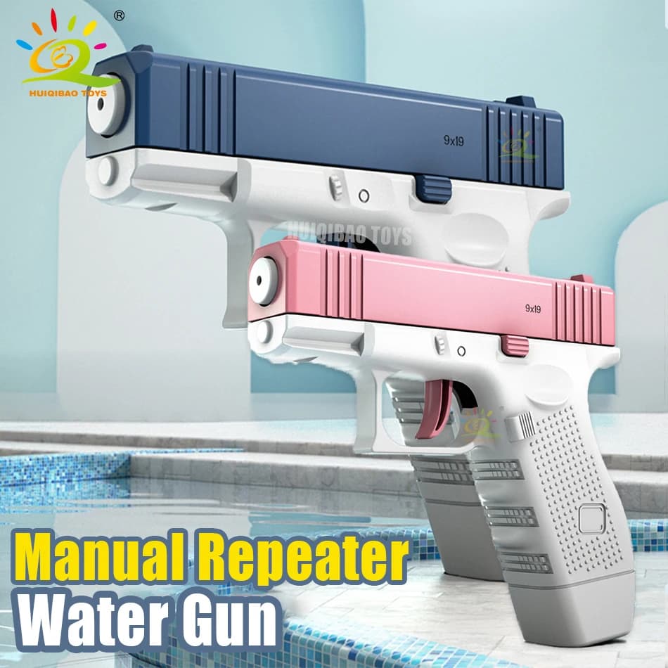 HUIQIBAO pistola ad acqua manuale per bambini portatile Summer Beach Outdoor Shooting Pistol Fight Fantasy Toys for Boys Kids Game adulti