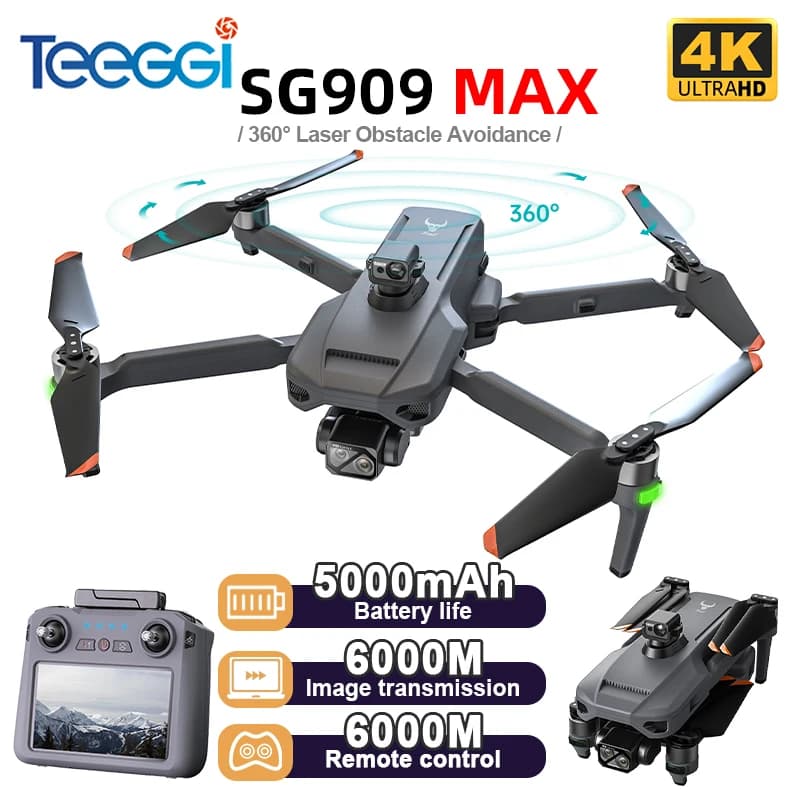 Drone Teeggi SG909 MAX GPS with 4K 6KM Touch Screen RC Professional drone 360 ° obstacle avoidance Foldable Quadcopter RC
