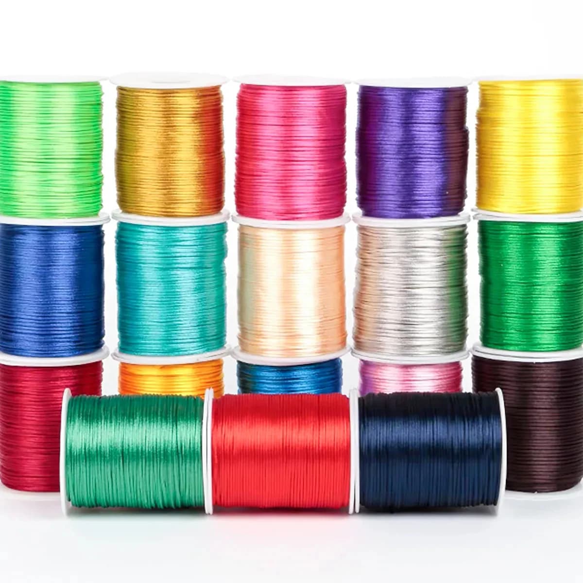10/20/50/100M/Rotole 1.5mm Nylon Cable Corda Node Chinese Raso Thread Rattail Cordoni Bracelet Braided String FAI FROM TE Shamballa Thread