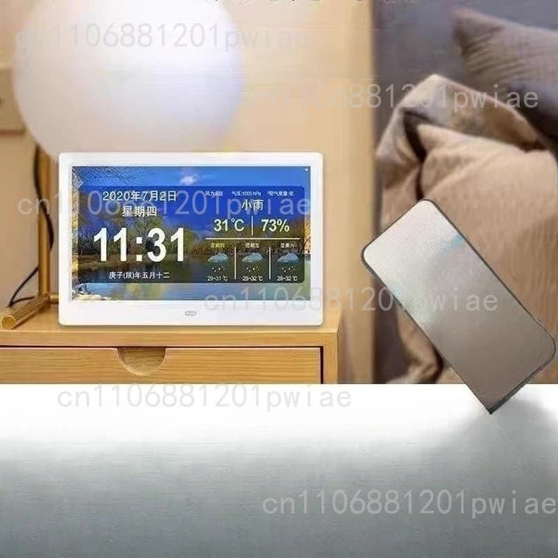 Orologio digitale da 7 pollici, sveglia con calendario a caratteri grandi, cornice per foto elettronica