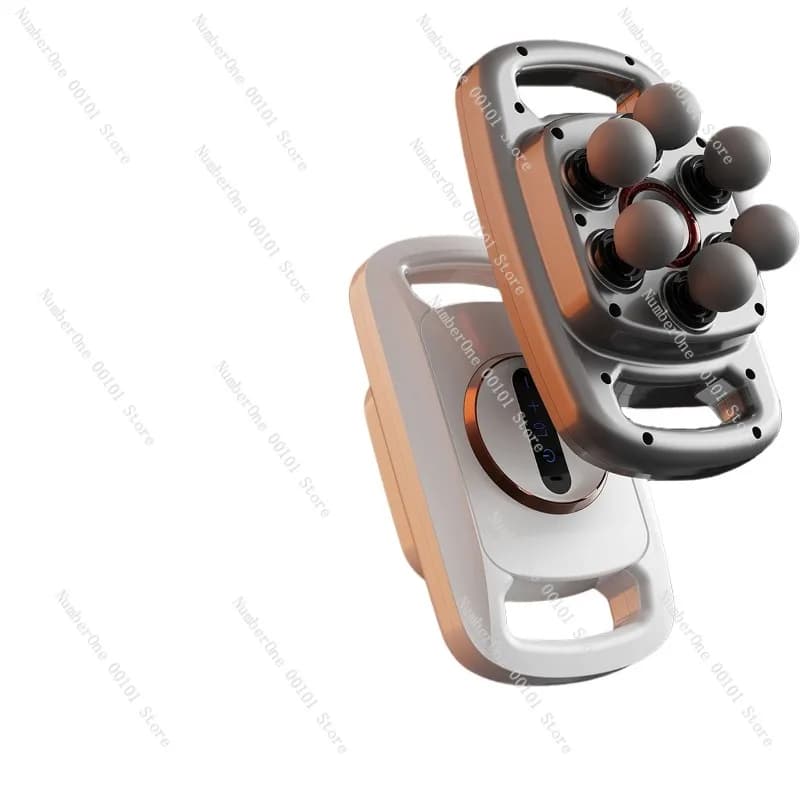 Massaggiatore Professionale a Pistola per Fascia, Dispositivo per Massaggio Muscolare Profondo a 6 Testine, Strumento per il Rilassamento di Schiena e Vita, Elettrico Portatile