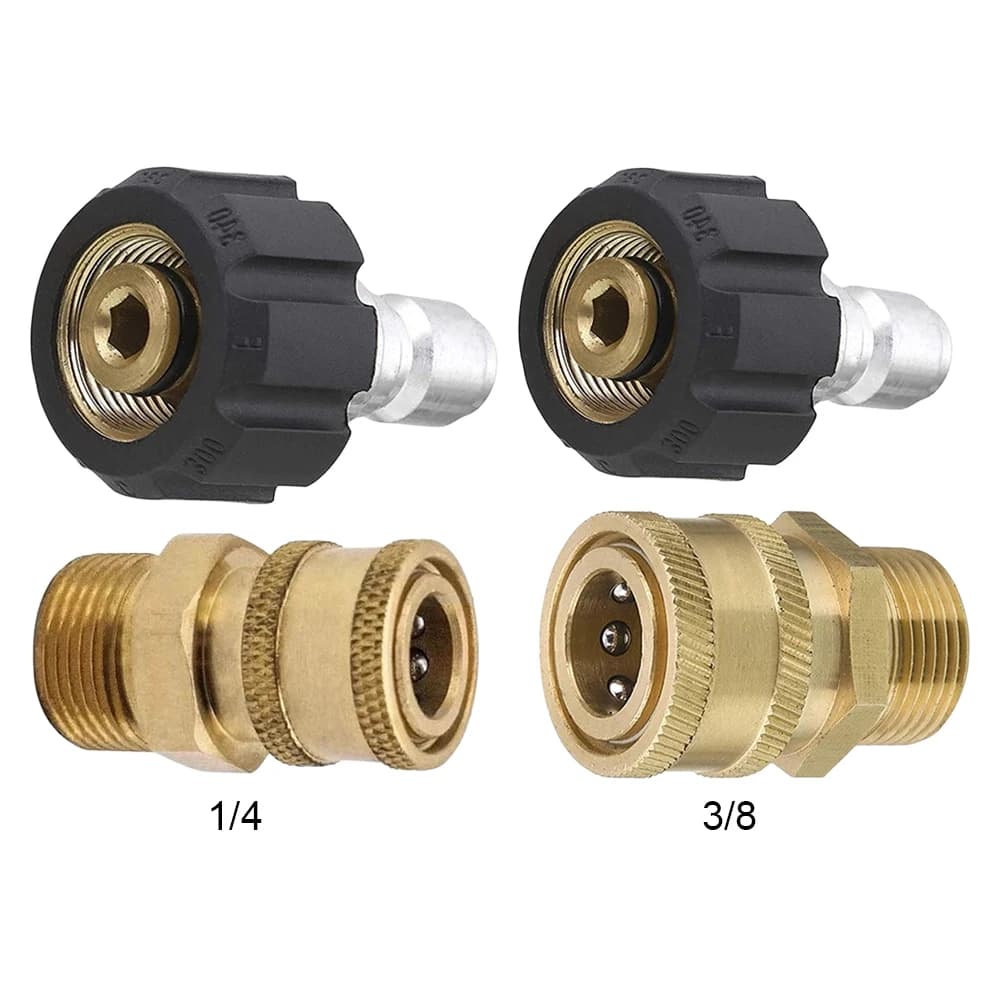 M22 Washer Adapter 1/4 Inch Quick Connector High Pressure Quick Connector Brass Flexible Pipe Fitting for Pressure Washing Gun for Water Pipe