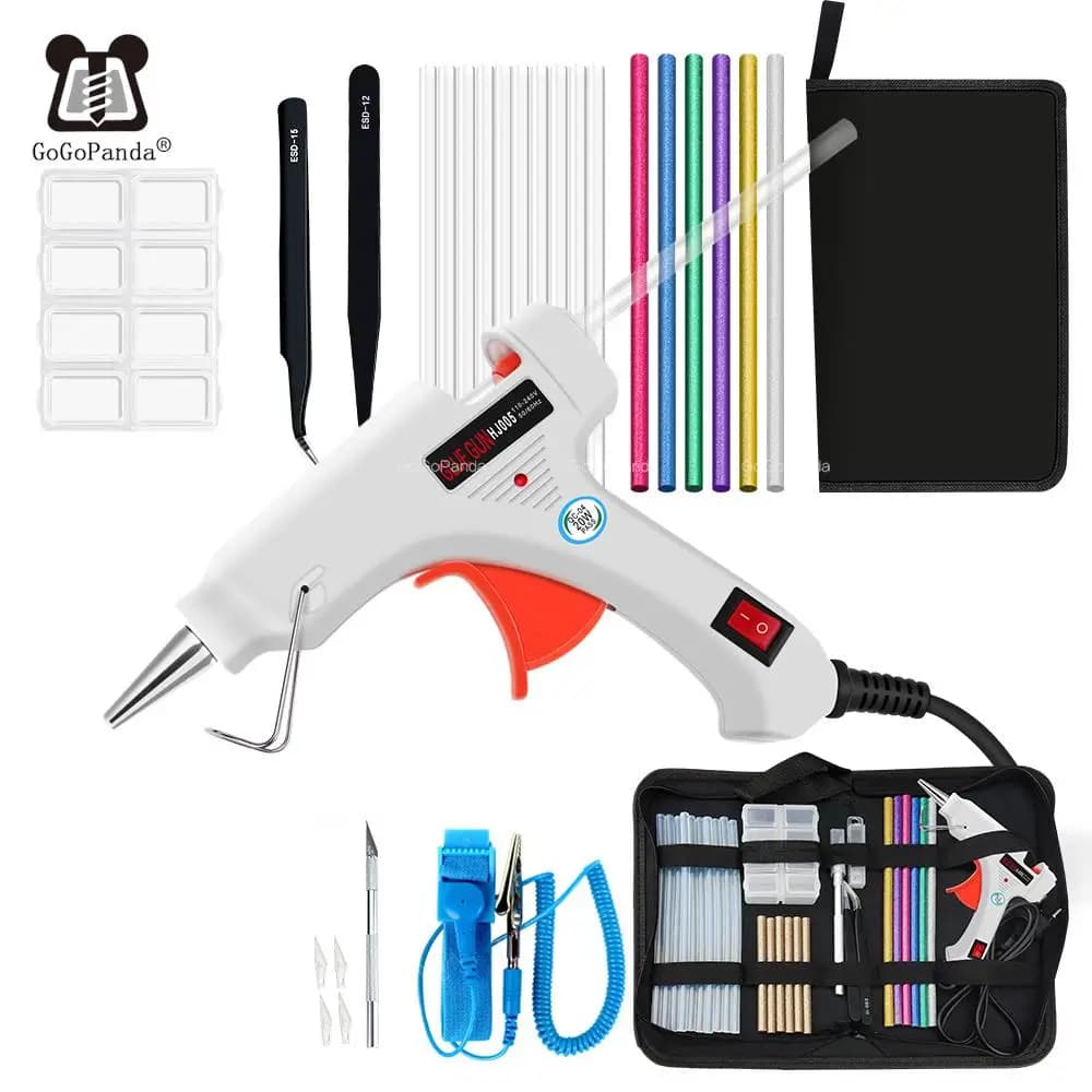 Il Trasporto Libero 6 in 1 Pistola di Colla Set di Calore Elettrica Hot Melt Tecniche Repair Tool Professionale Fai da Te 110-240V 20W con Spiedi Regalo