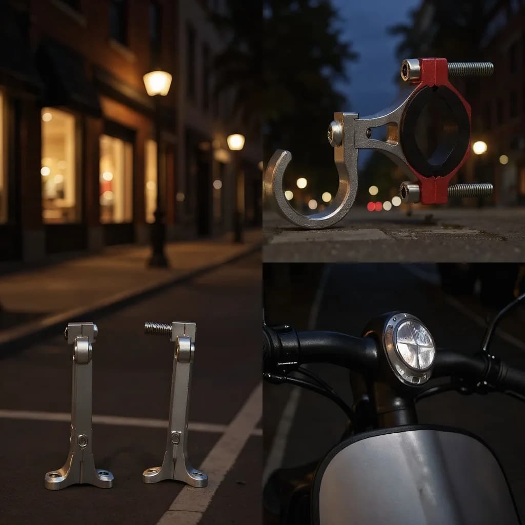 Gancio Regolabile in Lega di Alluminio per Manubrio Moto, Gancio Multifunzione per Casco e Borsa, Accessorio per Bicicletta