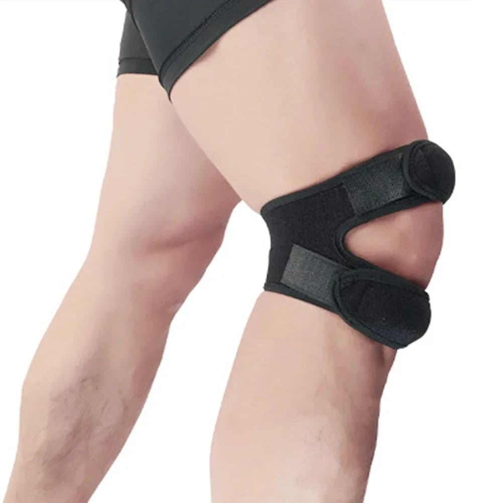 Ginocchiera pressurizzata per ginocchio, supporto per fasciatura, tutore elastico, foro per ginocchio, ginocchiera di sicurezza, basket, tennis, ciclismo