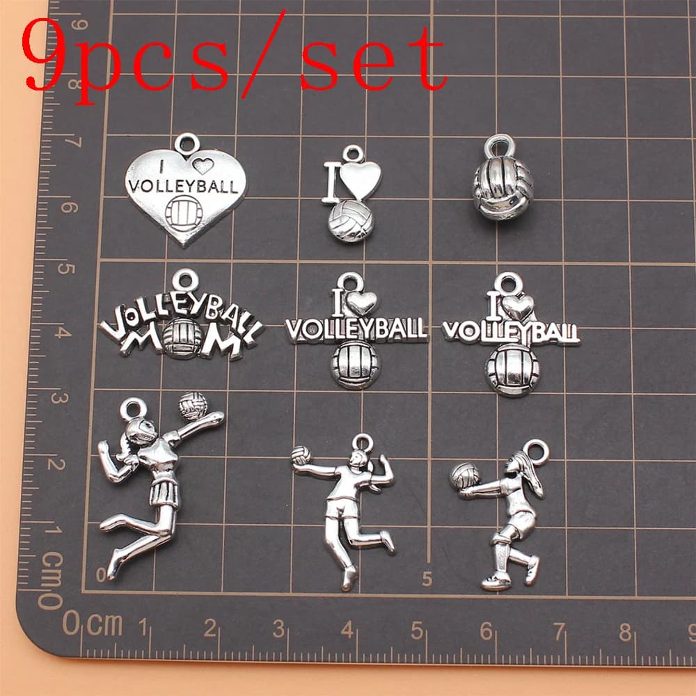 9 pz/set accessori per ciondoli da pallavolo per gioielli artigianali all'ingrosso