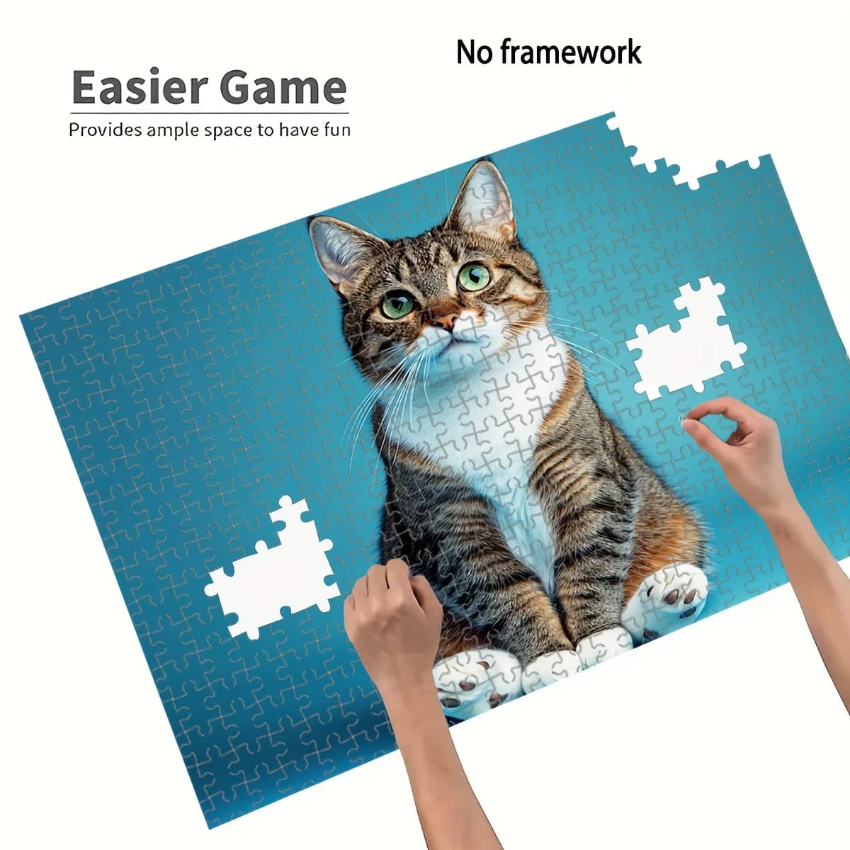 35/300/500/1000 pezzi Puzzle personalizzato con foto di gatto seduto, puzzle antistress, mosaico, regalo per la famiglia