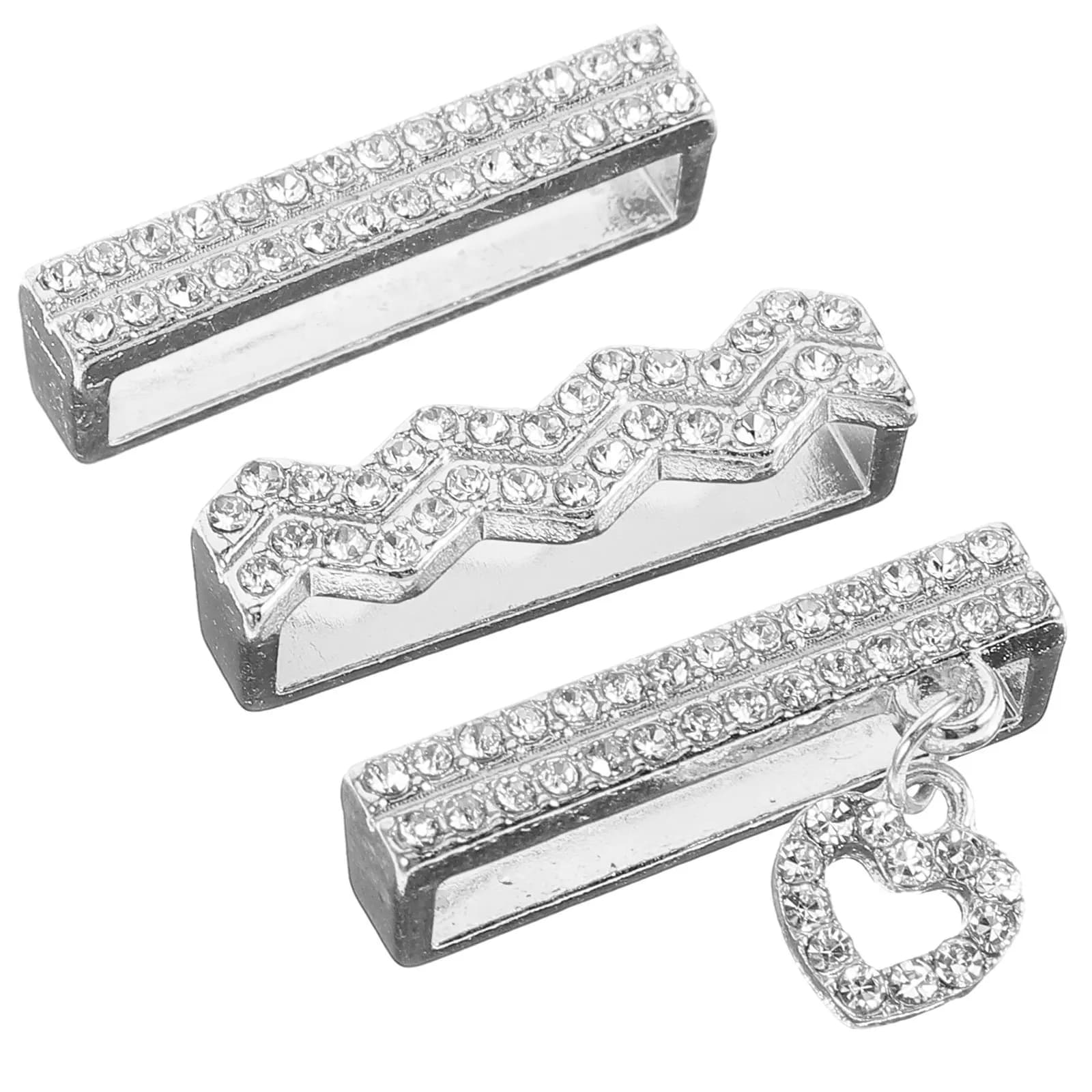 Set di 3 Charm per Cinturino Orologio, Decorazioni in Metallo con Strass, Accessori Unici per Smartwatch, Regalo per la Famiglia