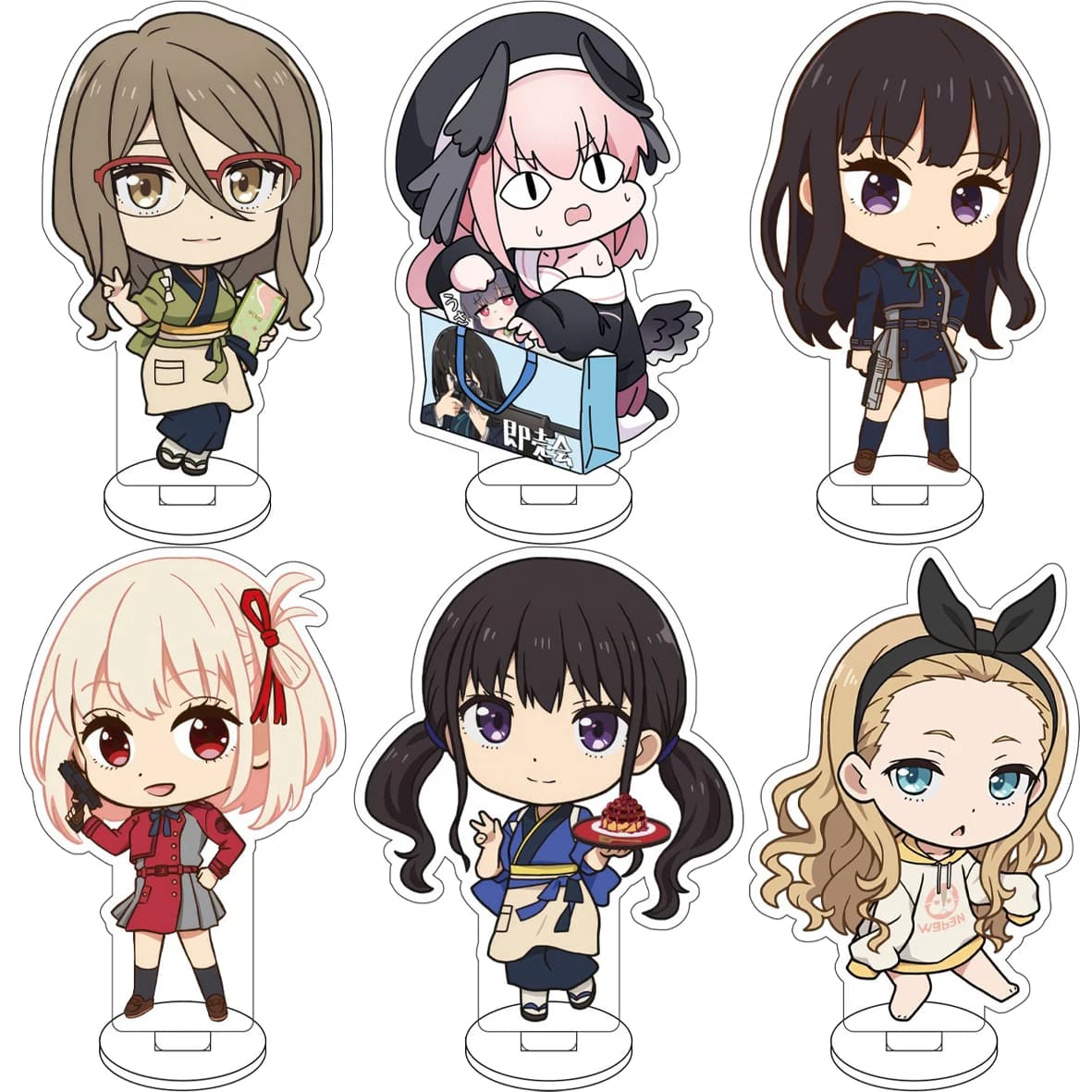10CM Anime ‌Lycoris Recoil‌ Cos Inoue Takina Nishikigi Chisato Kurumi Nakahara Mizuki Figure Acrylic Stand Cute Ornaments Gifts