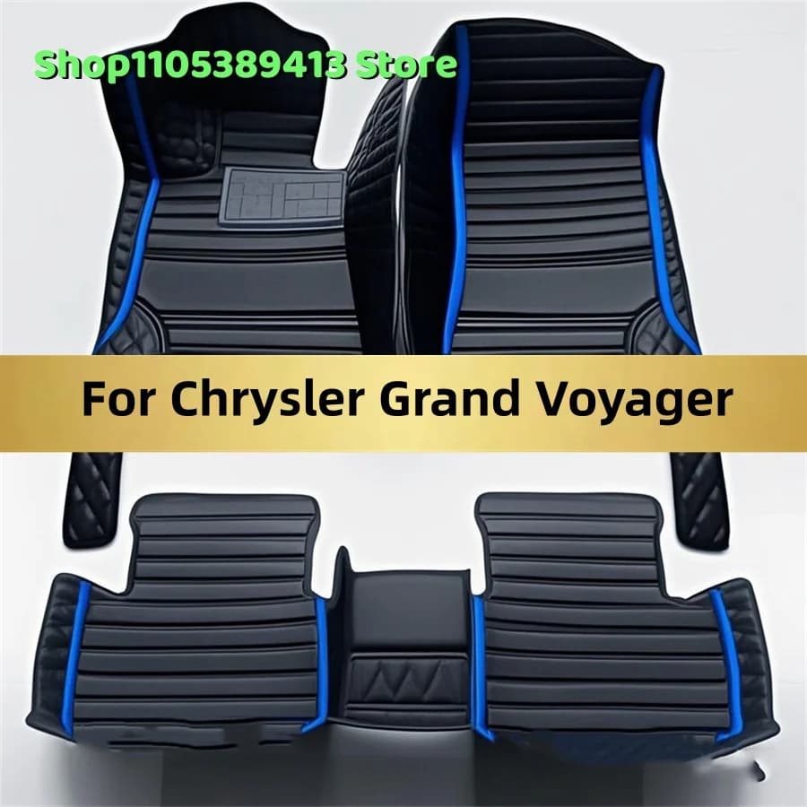Tappetini in Pelle Personalizzati per Auto Chrysler Grand Voyager 2009-2015, Accessori per Interni Auto