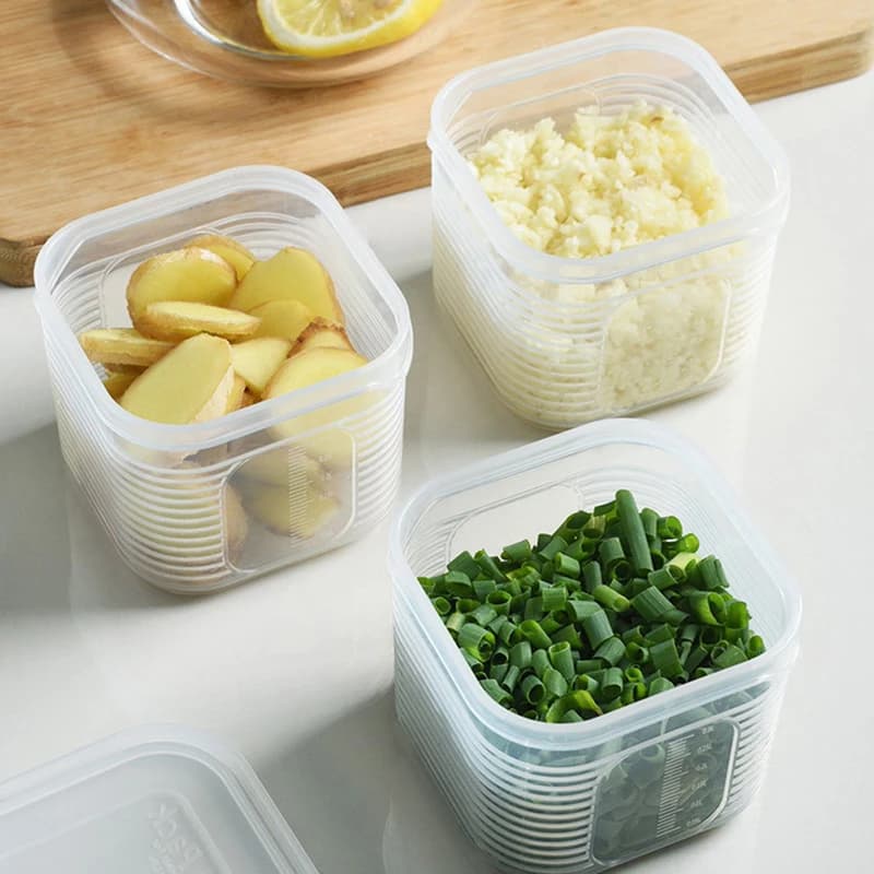 Contenitori per Organizer per frigorifero contenitori per frutta e verdura fresca scatola portaoggetti per frigorifero con coperchio accessori per utensili da cucina