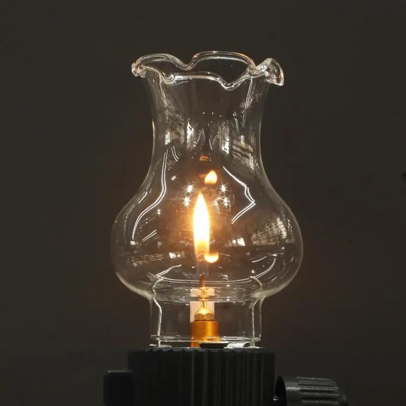 Lanterna a Gas per Campeggio all'Aperto, Lampada Vintage Staccabile con Fiori Trasparenti e Accendino, Luce Creativa per Illuminazione Notturna