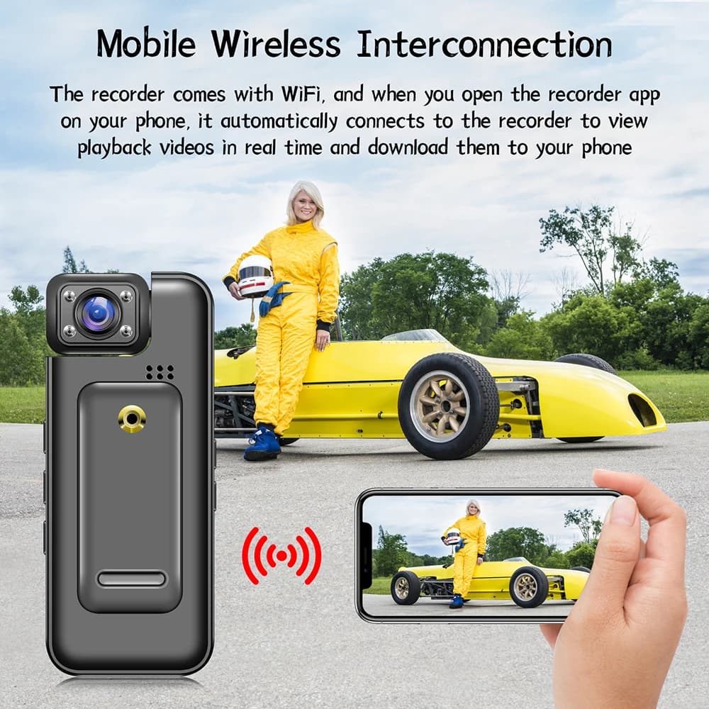 Mini portable outdoor sports recorder with screen 4K high definition infrared camera Compact size for action recording