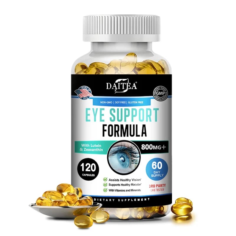 Capsules of lutein and zeaxanthin, supplement for health of eyes and vitamins and minerals, support for health of vision, Macula Health, 800 Mg
