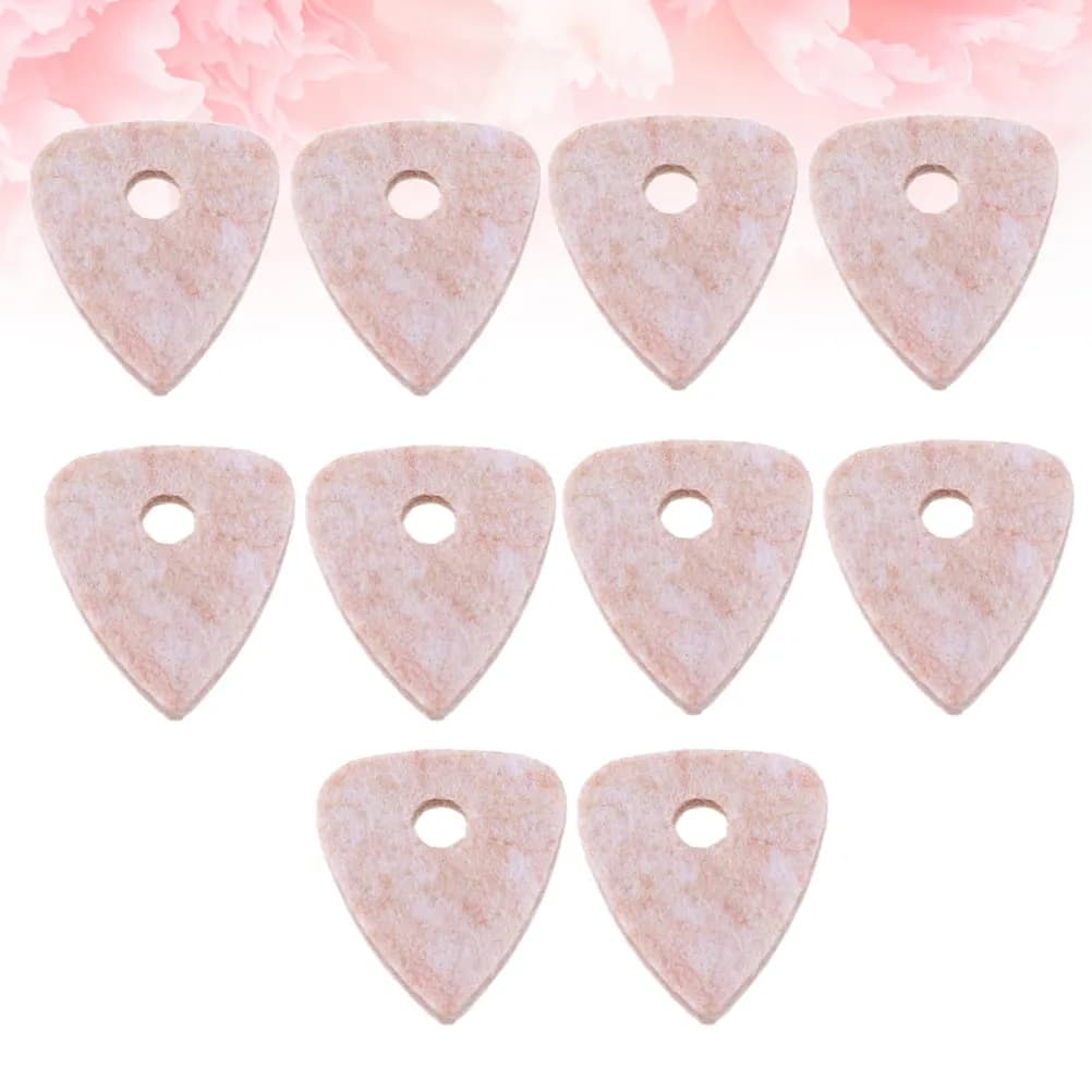 10Pcs Guitar Pick 4Mm Wool Felt Cream Color Lightweight Plectrum for Acoustic Electric Guitar Ukulele Bass Accessories