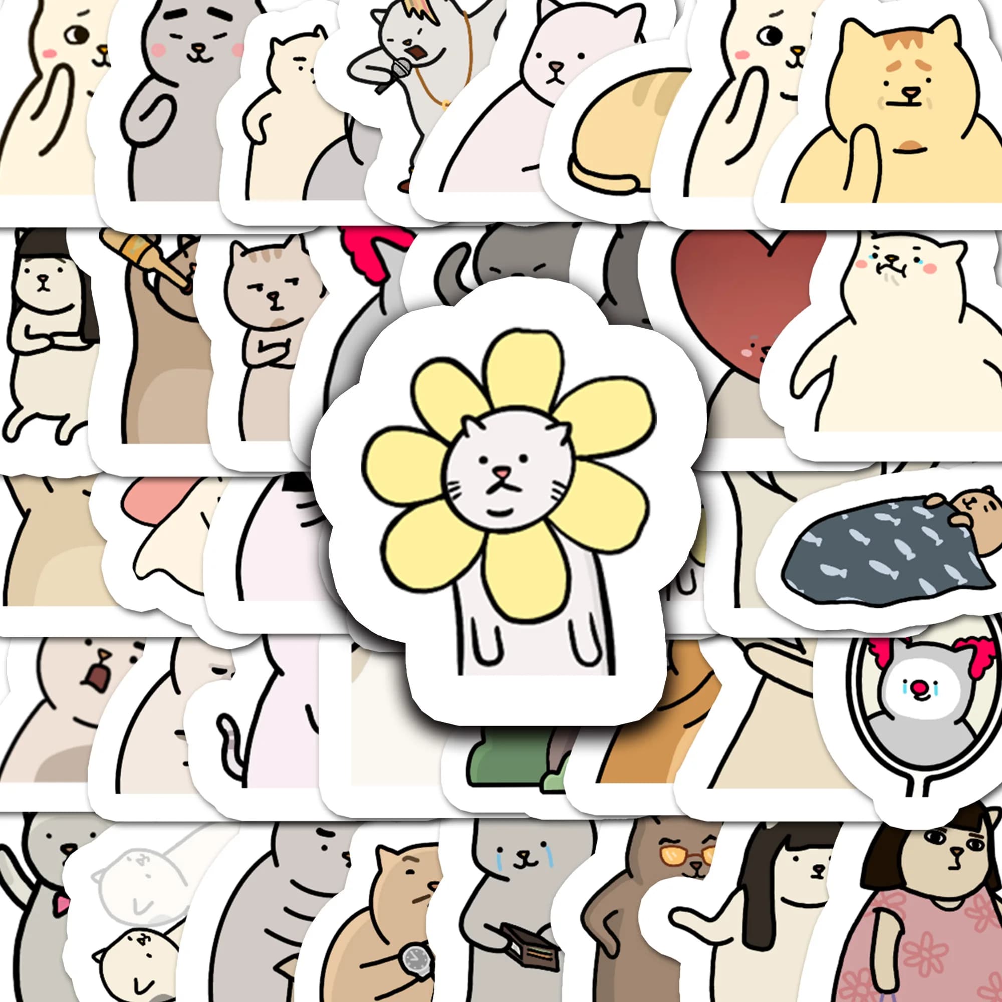 40 pezzi simpatici adesivi gatto Kawaii divertenti bambini giocattolo fai da te regalo decalcomania graffiti per telefono bagagli laptop bottiglie scrapbook impermeabile