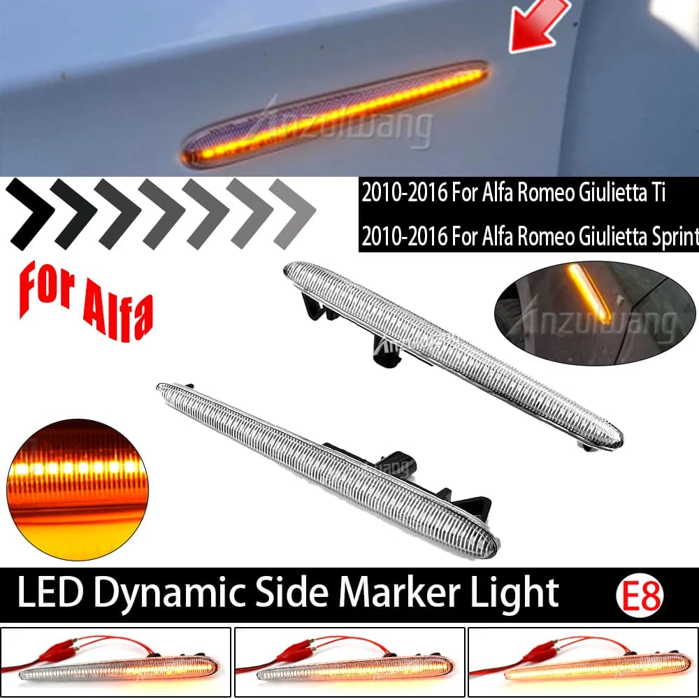 Luci di posizione laterali dinamiche a LED Freccia Indicatori di direzione Lampade lampeggianti per Alfa Romeo Giulietta 940 Juliet Sprint Veloce