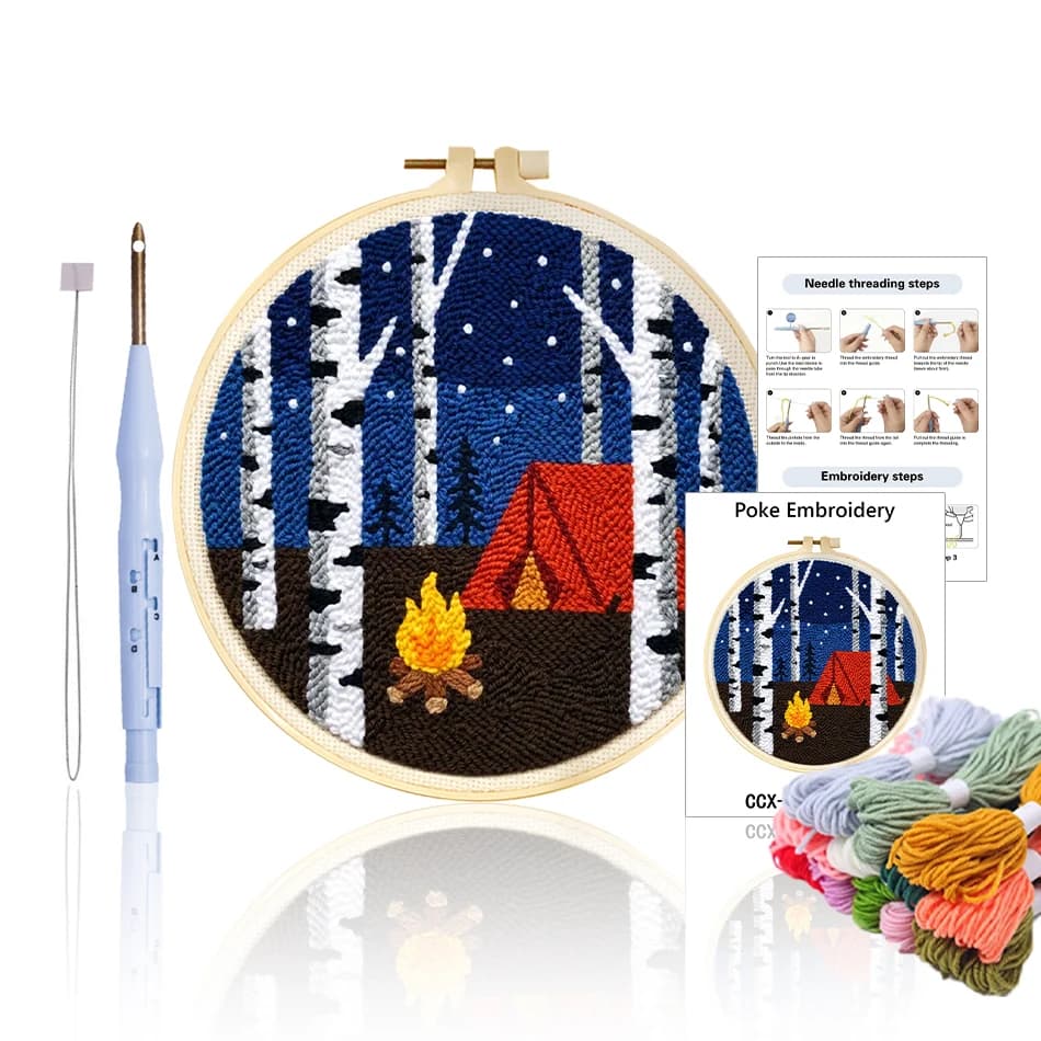 GATYZTORY punch needle embroidery package Tufting Night scenery for needlework and creativity simple handmade Arts Crafts Gifts