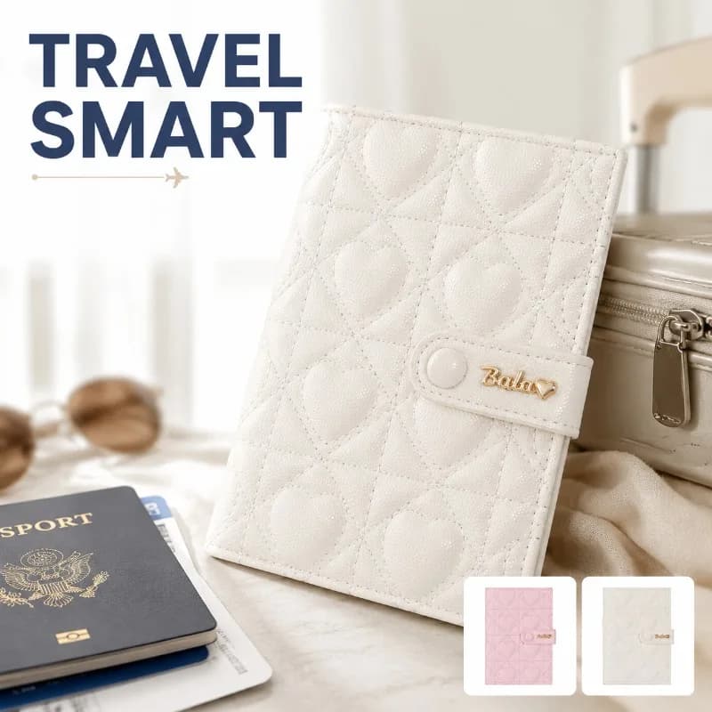 Passport Holder Travel Document Organizer RFID Blocking Anti-Theft Card Case Wallet Korean Style, Portable Anti-Scratch Document
