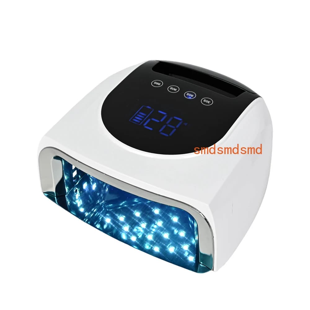 Lampada per Unghie Ricaricabile 96W con Base Riflettente a Specchio, Asciugatore per Smalto Gel, Macchina per Manicure con Luce UV LED