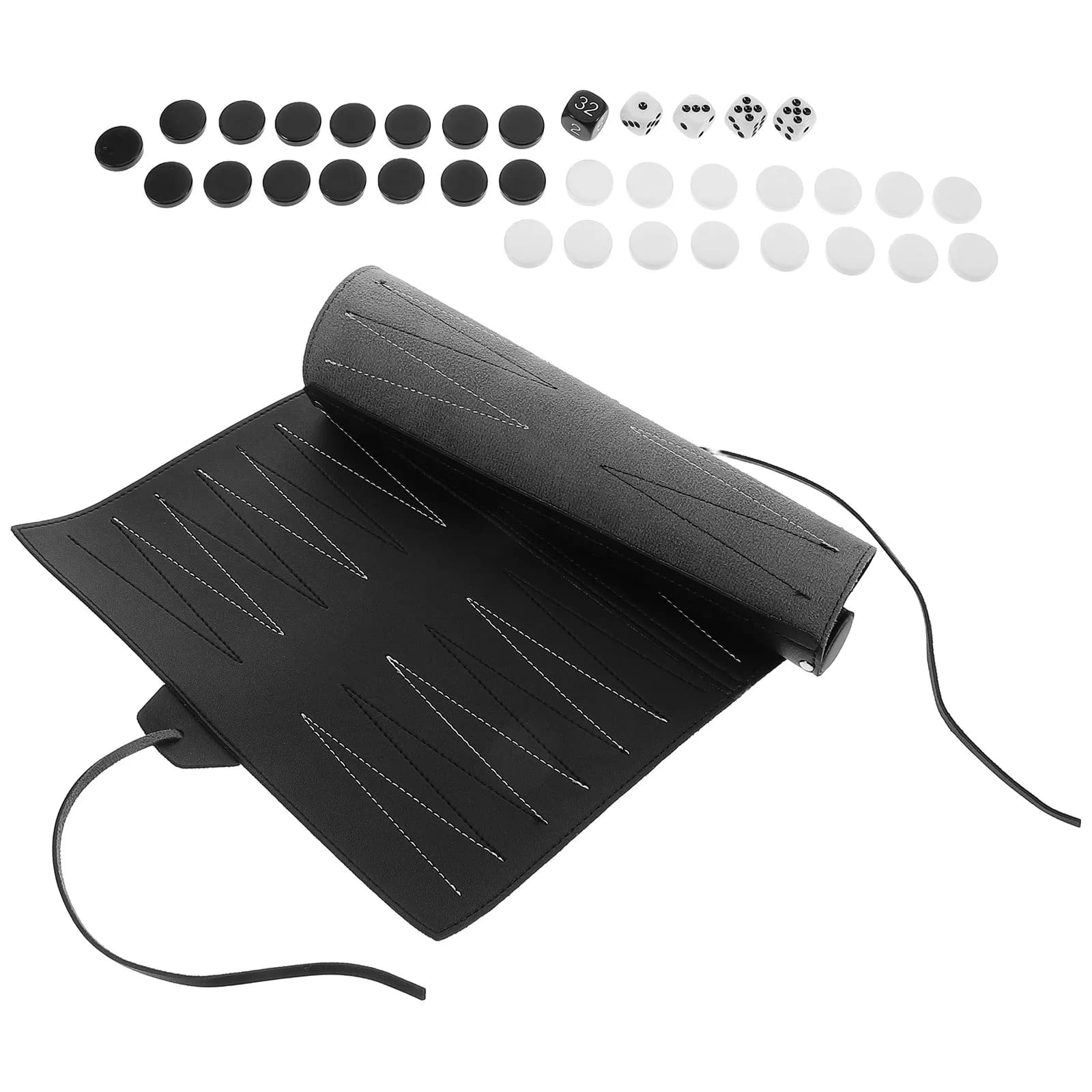 Set da Gioco Portatile in PU Arrotolabile: Scacchiera Internazionale e Backgammon Pieghevole per Esterni, Set da Viaggio per Giochi Strategici e Divertenti